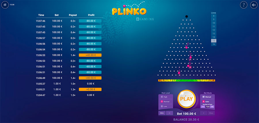 Download do jogo de cassino Plinko.